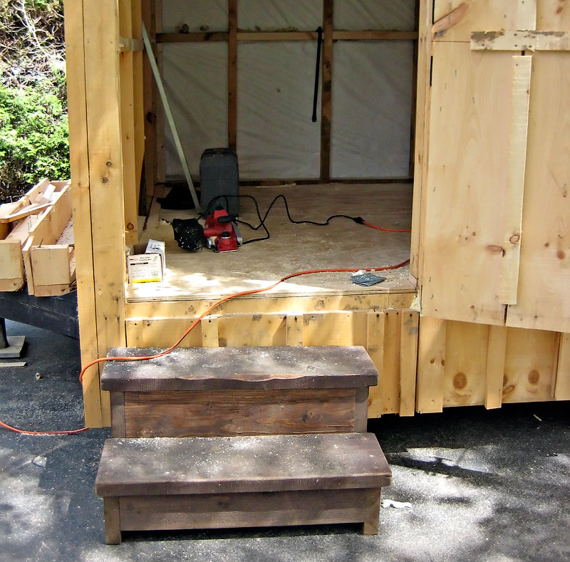 Plywood floor installed