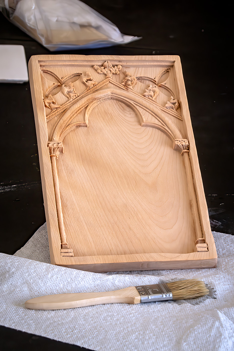 A beech panel waiting for linen/gesso