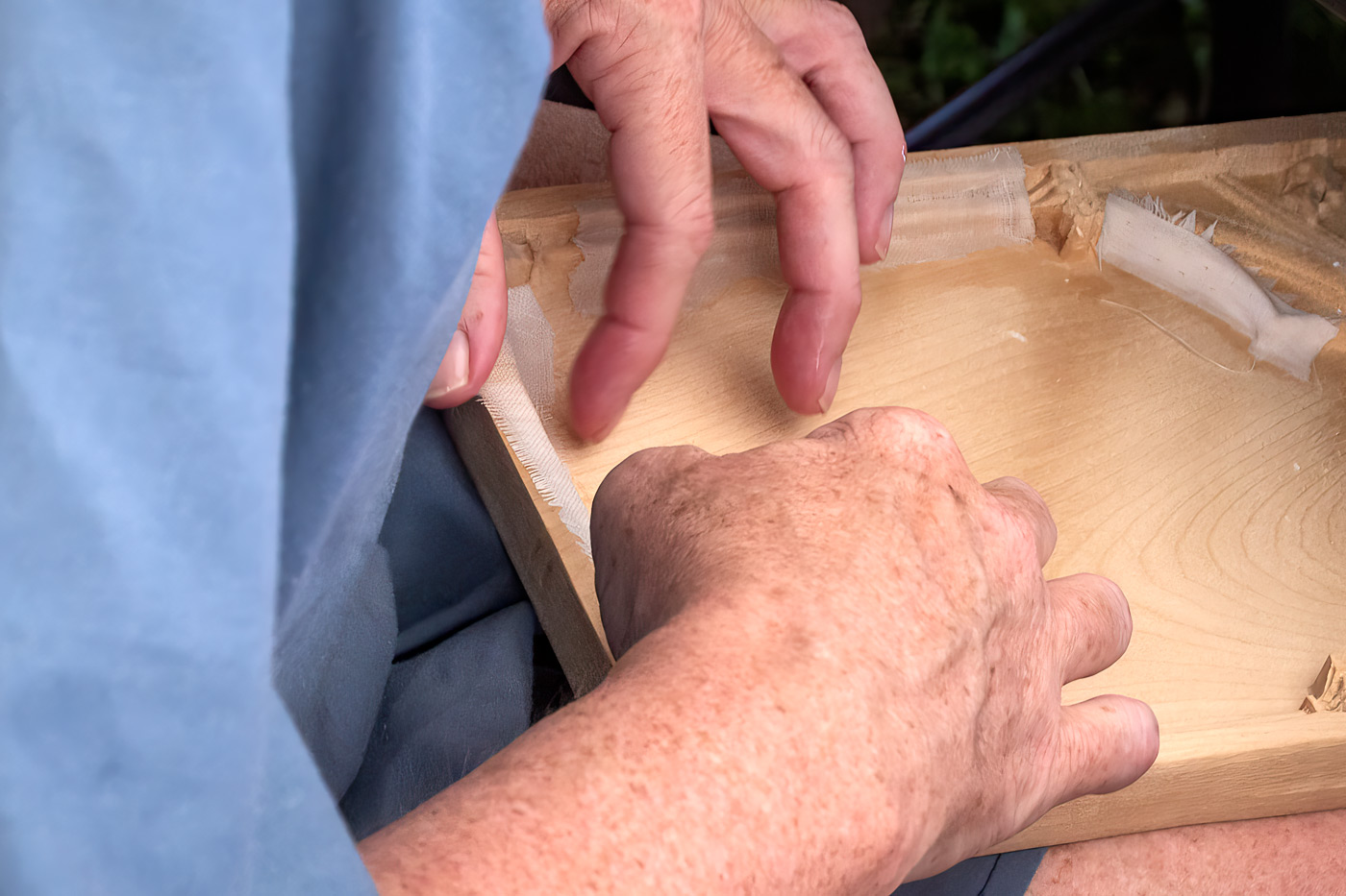 More linen being applied